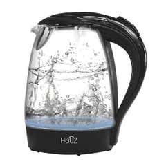 Hauz 1.7L Cordless Kettle with Illuminating Blue LED Glass - Black