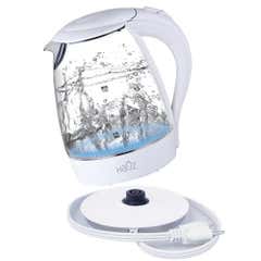 Hauz 1.7L Cordless Kettle with Illuminating Blue LED Glass - White